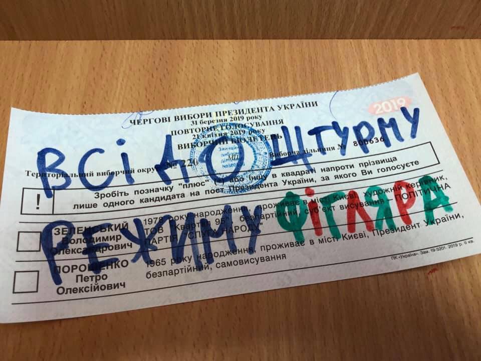 Украинцы портят бюллетени на выборах президента