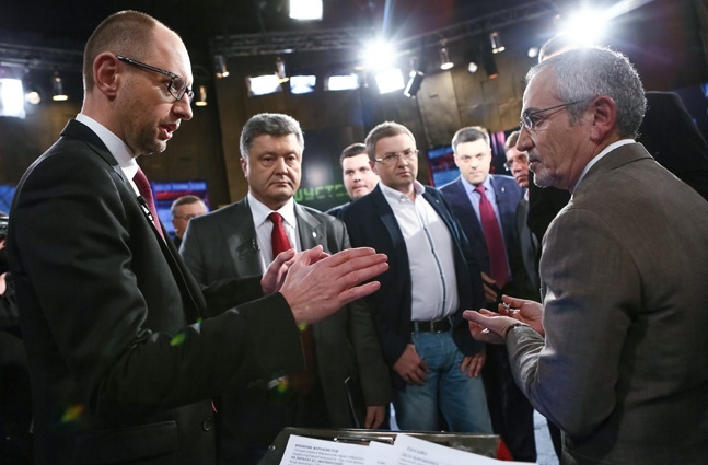 Яценю, Шустер и Порошенко Яценю, Шустер и Порошенко