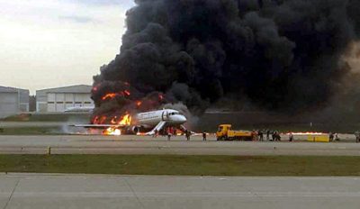 самолет, пожар, Шереметьево