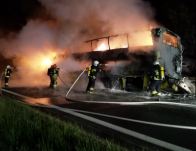 В Польше сгорел перевозивший украинских туристов автобус