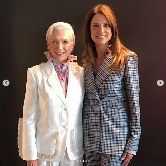 Мэй Маск в костюме от Дарьи Донец на форуме в Нью-Йорке