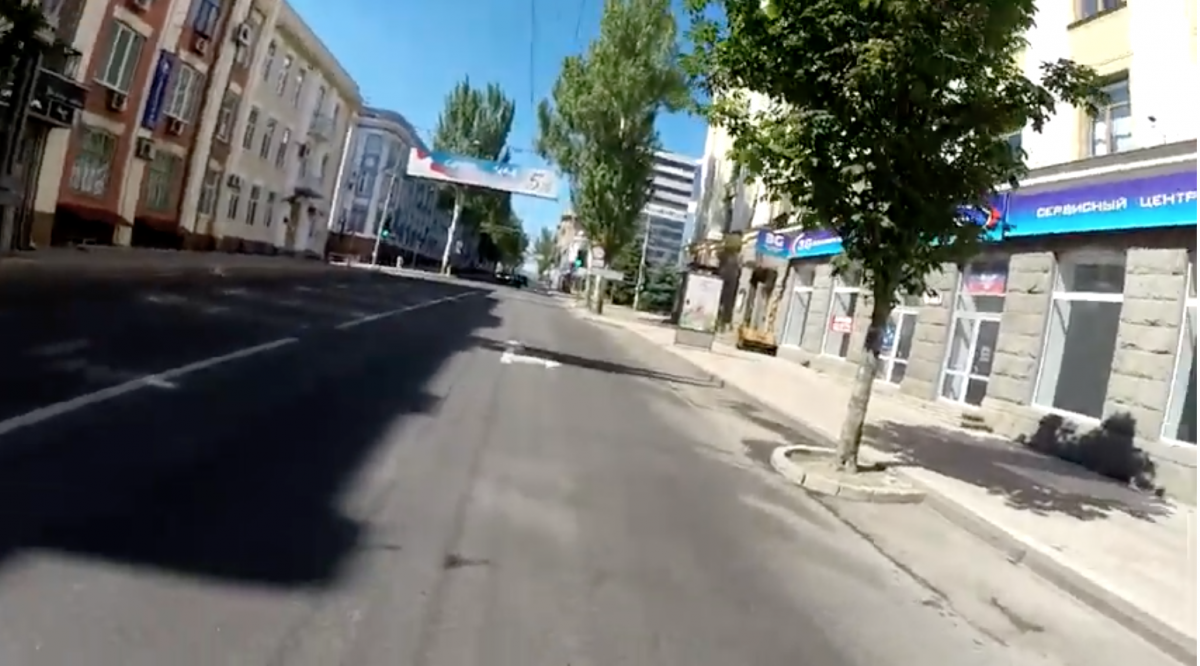 Пустые улицы Донецка