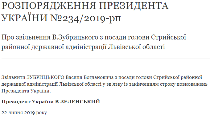 Владимир Зеленский уволил глав ряда РГА