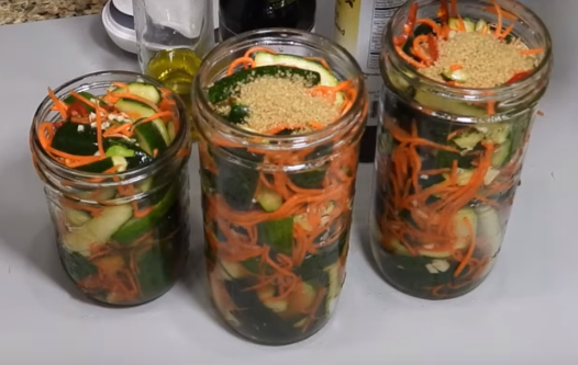 Маринованные кабачки по-корейски на зиму можно хранить при комнатной температуре