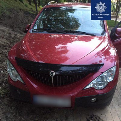 Еще один "олень" пытался насладиться видом пешеходного моста из салона авто / Facebook/kyivpatrol Еще один "олень" пытался насладиться видом пешеходного моста из салона авто / Facebook/kyivpatrol