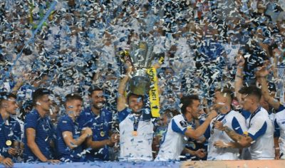 Киевское Динамо празднует победу в Суперкубке Украины-2019