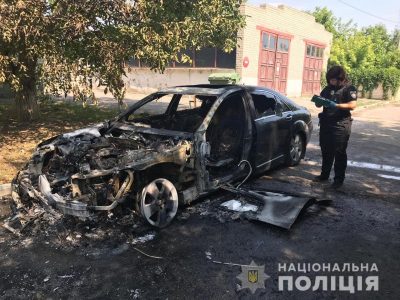 В Херсоне неизвестные сожгли авто чиновника Укртрансбезопасности / hr.npu.gov.ua