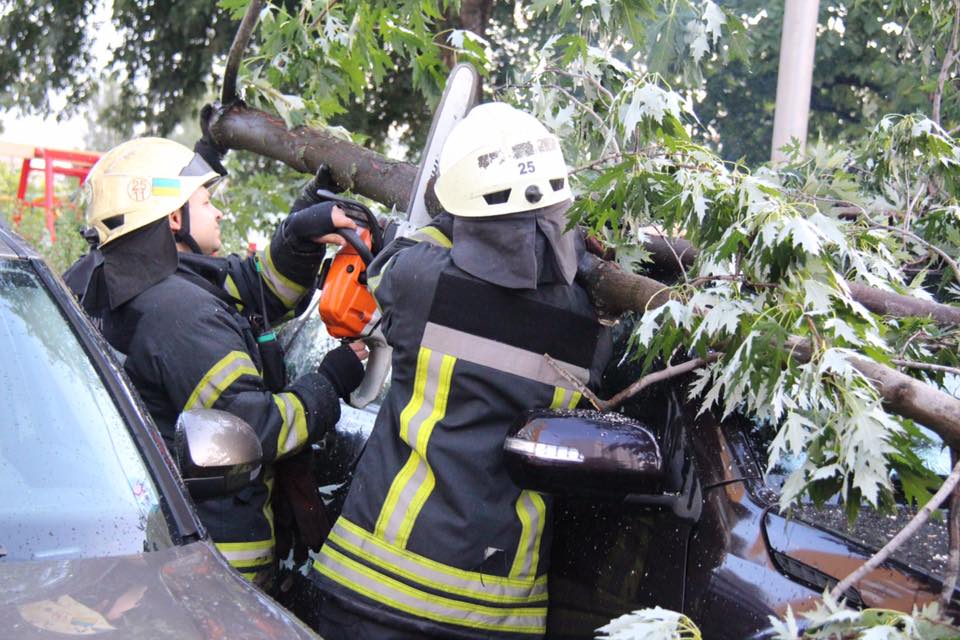 Последствия урагана в Киеве