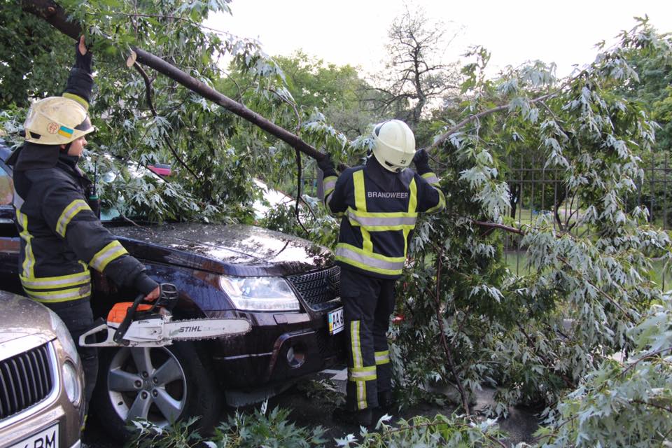 Последствия урагана в Киеве