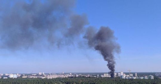 В Киеве произошел мощный пожар