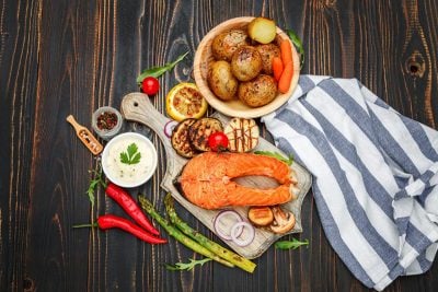 еда_рыба_картофель_пост_овощи_морепродукты_гриль_лосось еда_рыба_картофель_пост_овощи_морепродукты_гриль_лосось