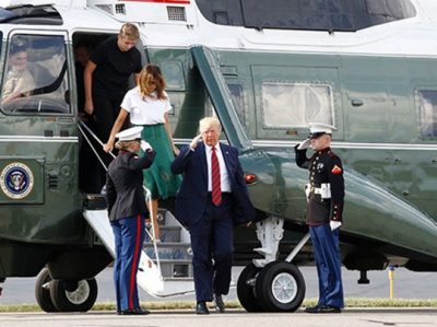 Радости Трампа: 13-летний сын перерос его, жена выгуляла дивные лабутены - фото