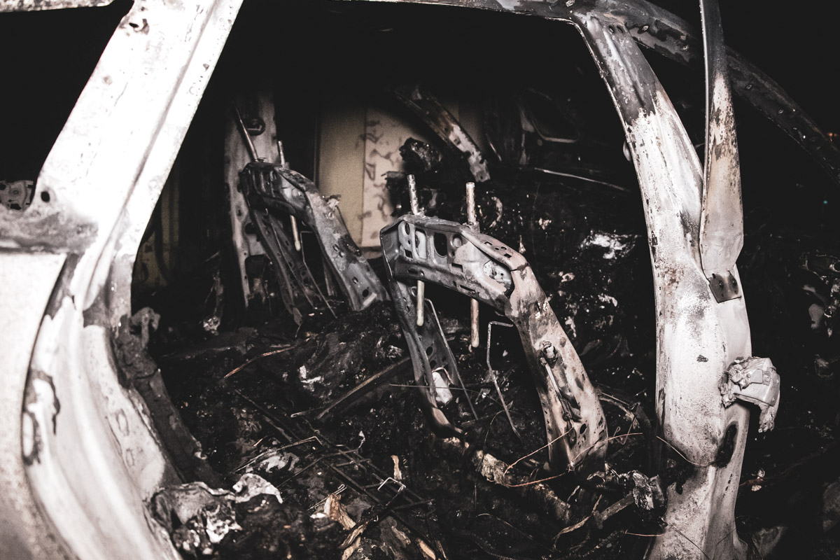 В центре Киева сгорела Audi А7