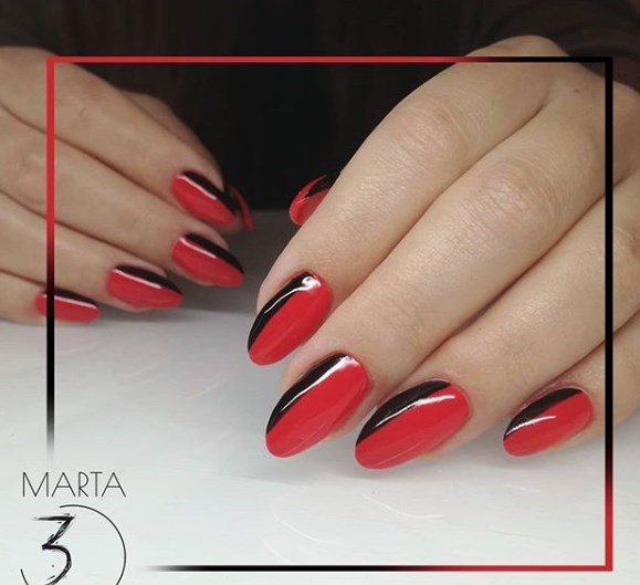 Модный красный маникюр осень 2019