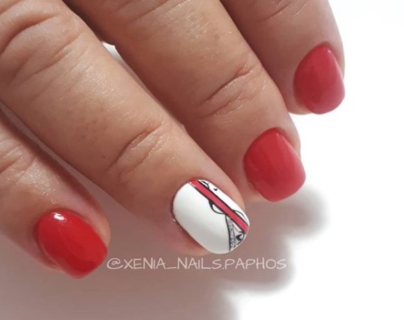 Модный красный маникюр осень 2019