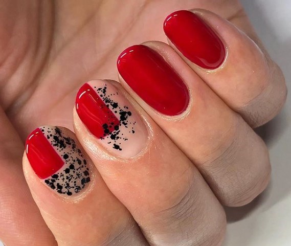 Модный красный маникюр осень 2019