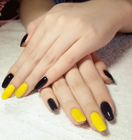 Модный желтый маникюр