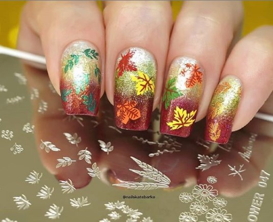Маникюр градиент осень 2019