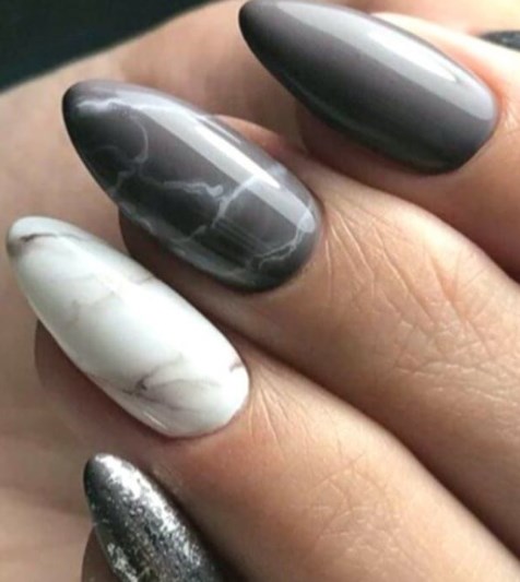 Мраморный маникюр 2019