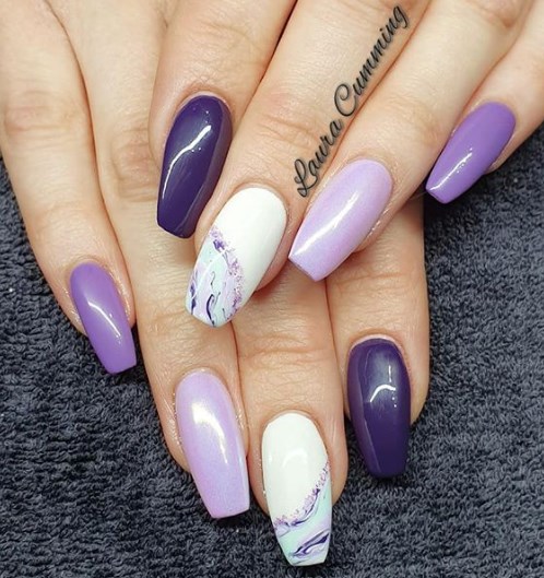 Мраморный маникюр 2019