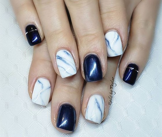 Мраморный маникюр 2019