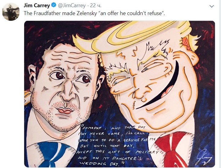 Джим Керри неожиданно нарисовал карикатуру на Зеленского и Трампа Джим Керри неожиданно нарисовал карикатуру на Зеленского и Трампа