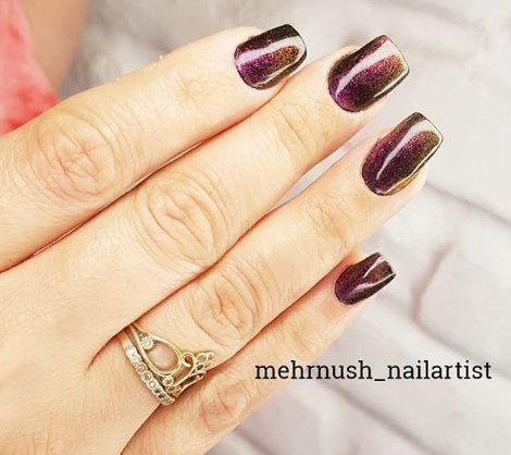 Маникюр кошачий глаз