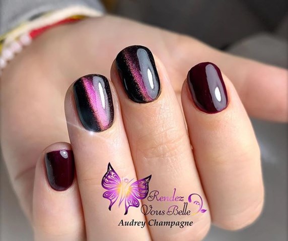 Маникюр кошачий глаз