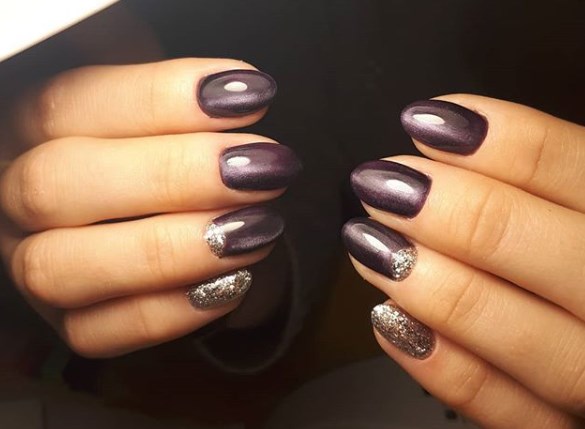 Маникюр кошачий глаз