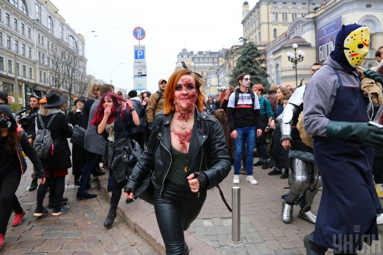 Парад зомби в Киеве