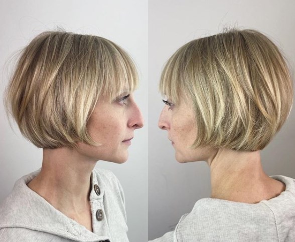 Стрижка французский боб с челкой 