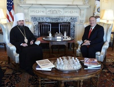 "Рассказал о позорной ситуации": в США Епифаний встретился с Помпео