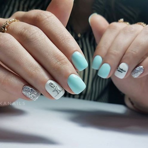 Бирюзовый маникюр