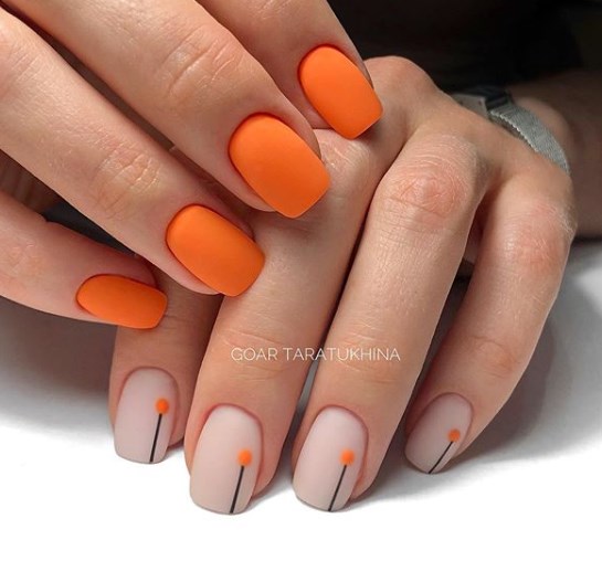 Оранжевый маникюр