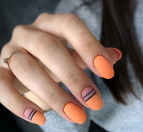 Оранжевый маникюр