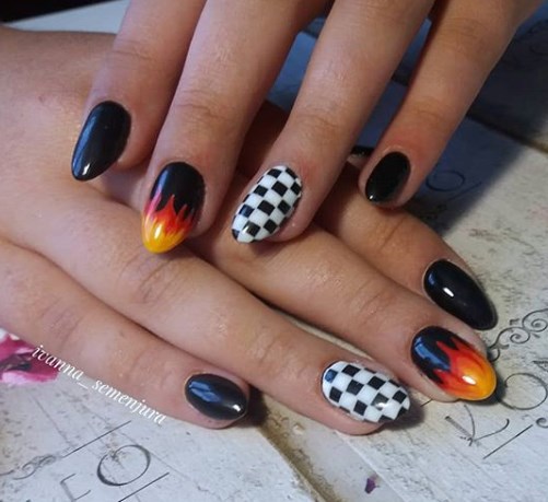 Оранжевый маникюр