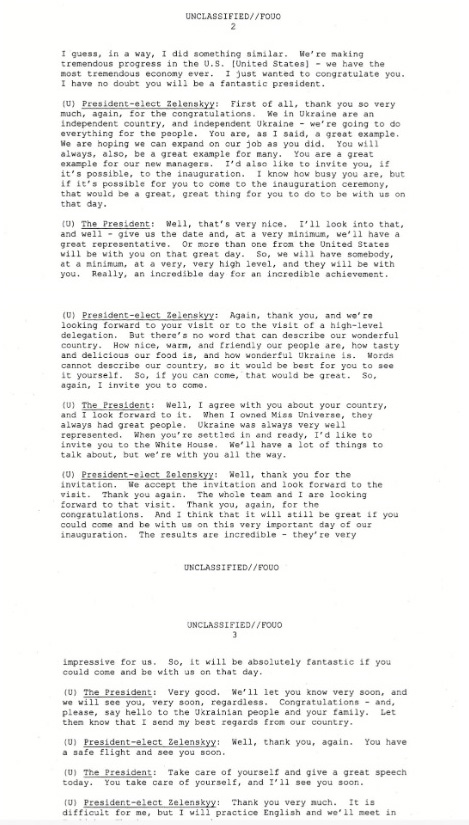 Опубликована стенограмма разговора Трампа и Зеленского