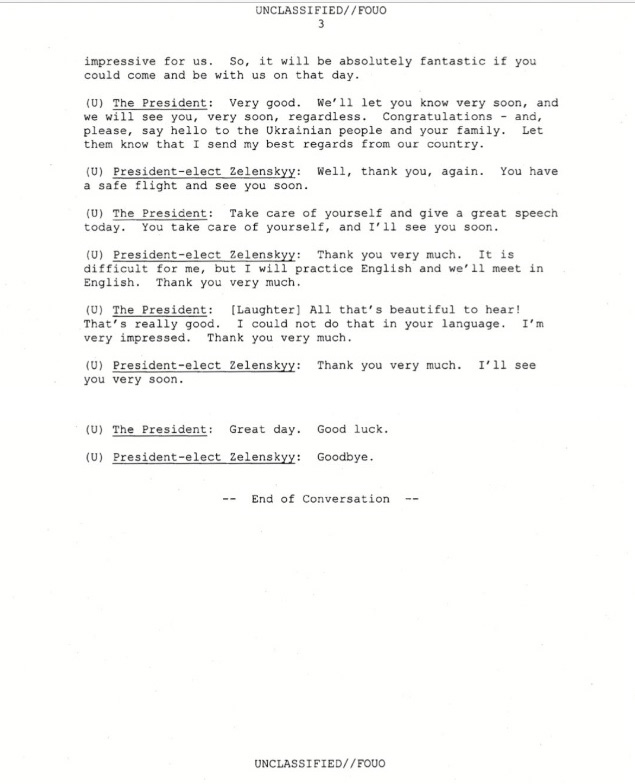 Опубликована стенограмма разговора Трампа и Зеленского