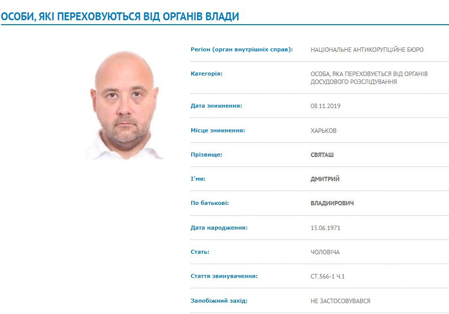 Подделка документов: НАБУ объявило в розыск бывшего нардепа Святаша Подделка документов: НАБУ объявило в розыск бывшего нардепа Святаша