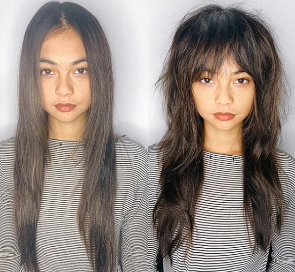 Стрижка шегги на длинные волосы 