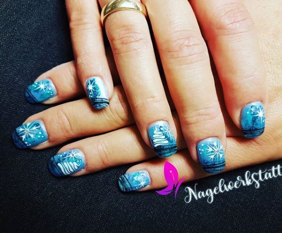 Зимний маникюр 2020 на короткие ногти