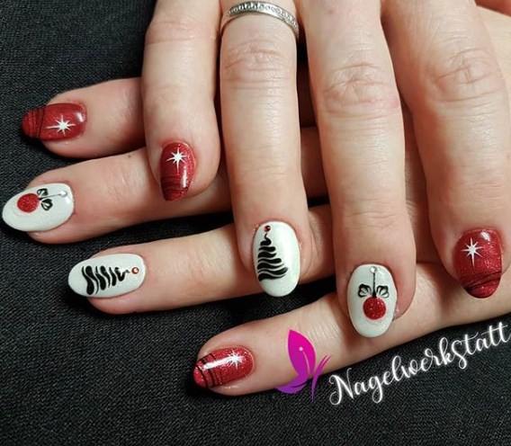 Зимний маникюр 2020 на короткие ногти