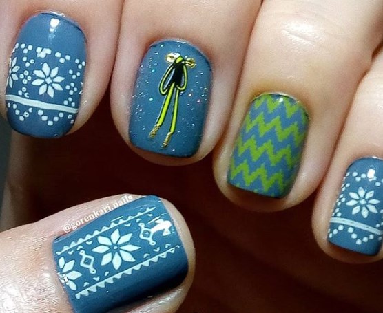 Зимний маникюр 2020 на короткие ногти