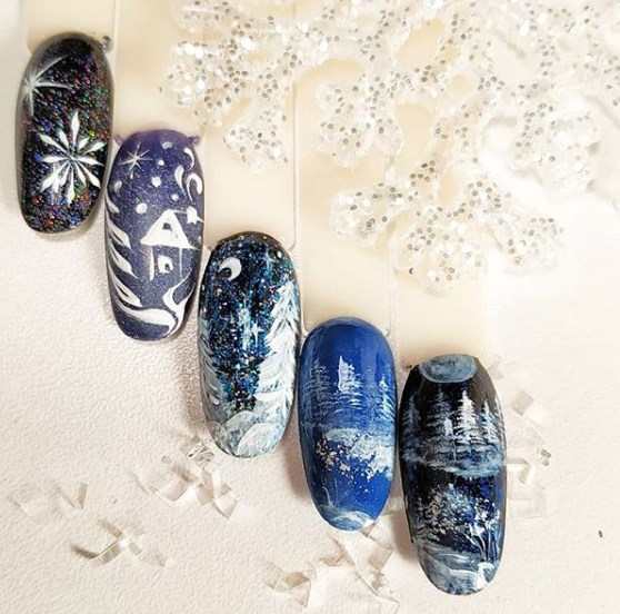 Маникюр на Новый год 2020