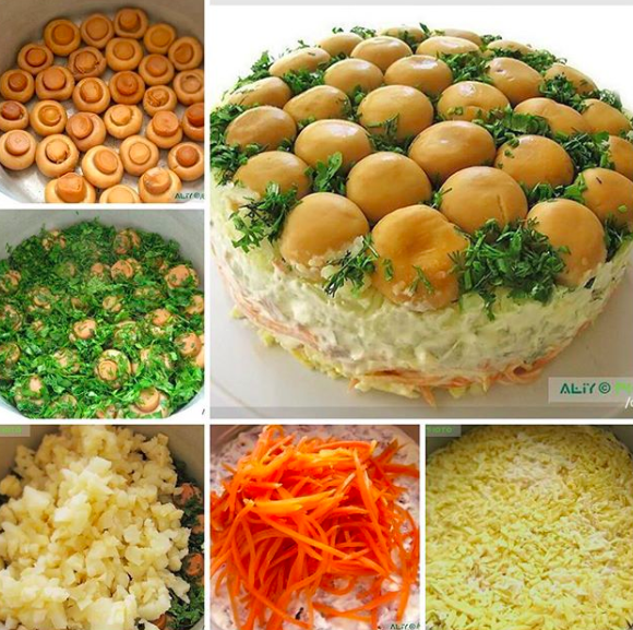 Салаты с грибами и морковью - рецепты с фото на уральские-газоны.рф (10 рецептов салатов с грибами и морковью)