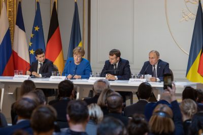 Париж, Зеленский, Путин, Макрон, Меркель