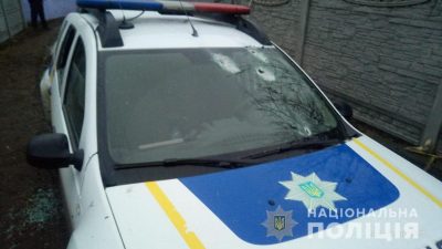 "Спецоперация Гром": на Киевщине из ружья расстреляли полицейское авто