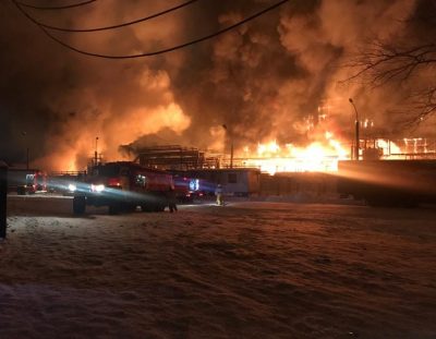 Пожар на Нефтехиме в Уфе