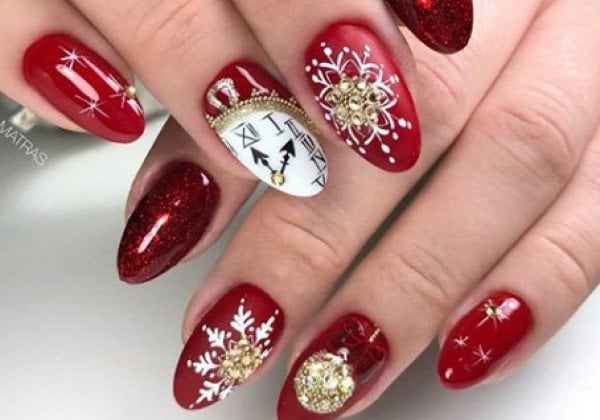 Манікюр на Новий рік 2020 та вишуканий новорічний манікюр на короткі нігті
