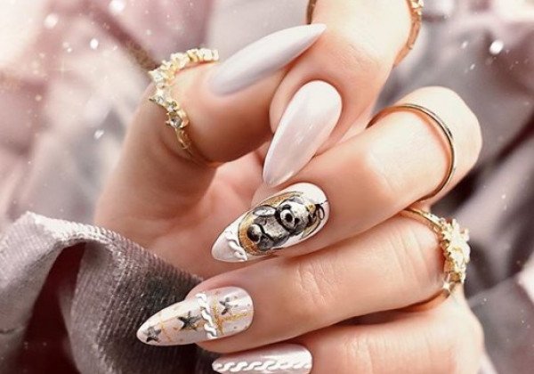 Бежевый маникюр на Новый год 2020 – самый нежный новогодний маникюр 2020 фото